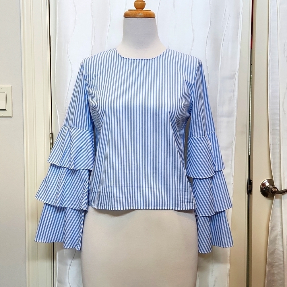 Gianni Bini Striped Layered Long Sleeve Top